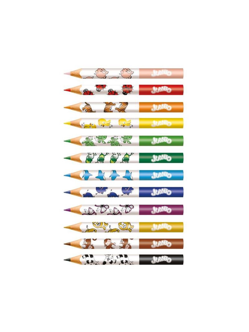 Ecolápis jumbo triangular com apto 12 cores faber-castell