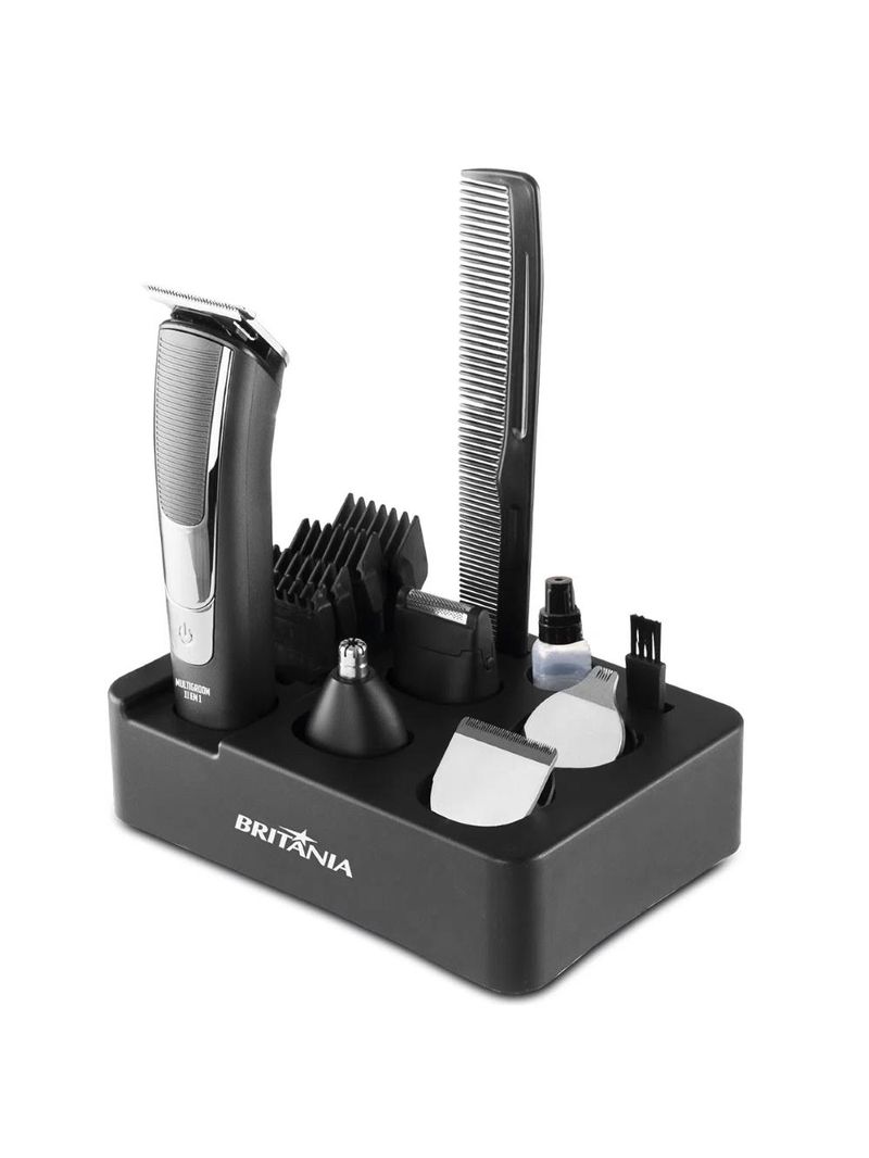Aparador raspador de pelos bap20 multigroom britânia 11 acessórios de corte resistente Água bivolt