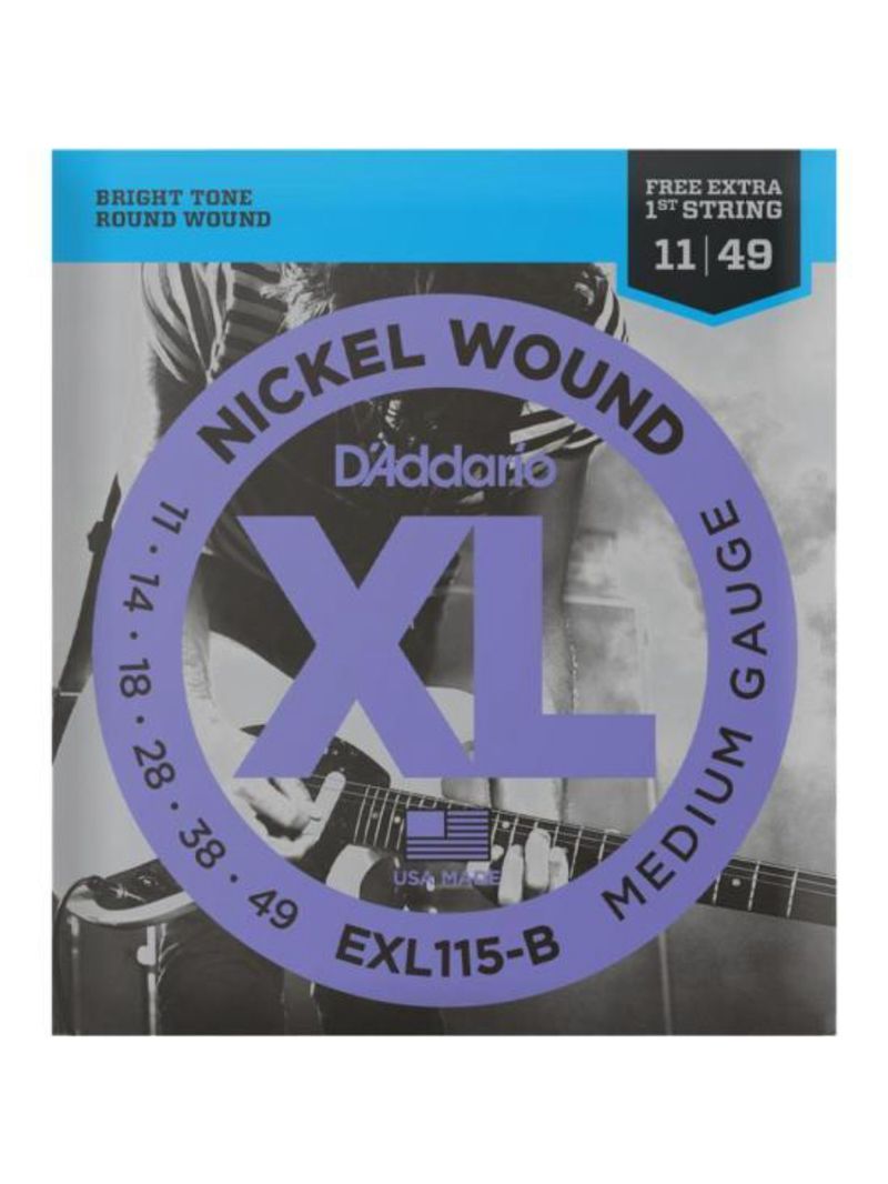 Encordoamento guitarra 011-049 xl nickel exl115-b d addario com corda extra pl011