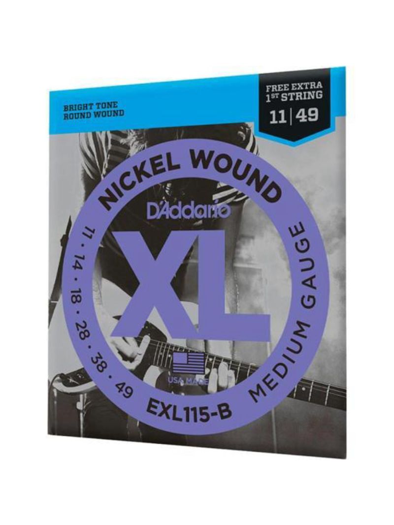 Encordoamento guitarra 011-049 xl nickel exl115-b d addario com corda extra pl011