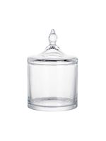 Potiche decorativo de vidro amarelo 15,5cm - hauskraft