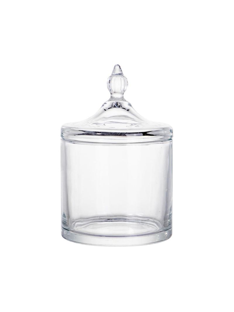 Potiche decorativo de vidro amarelo 15,5cm - hauskraft