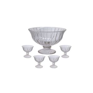 Centro de mesa com pé vidro melina 5 peças