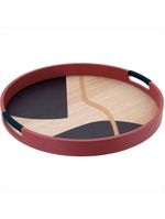 Bandeja redonda mdf 4x40x40cm marrom - marrom