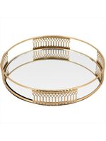 Bandeja espelhado metal 3x20x20cm dourado