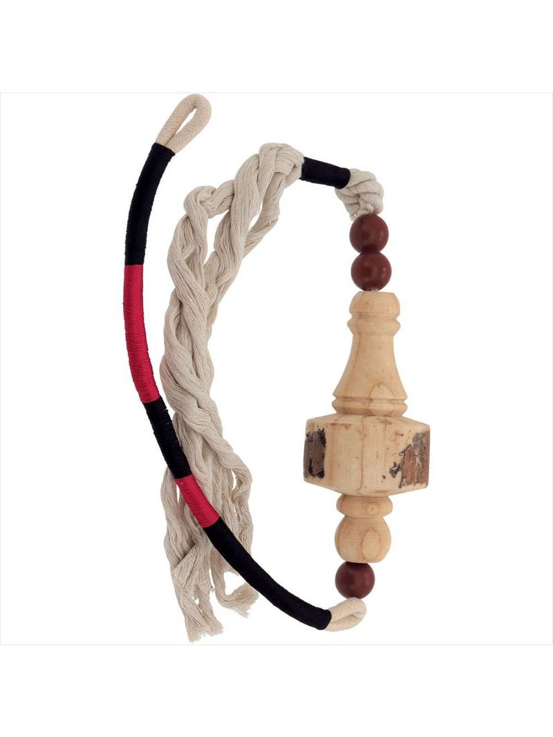 Adorno parede colar tecido 114x9x9cm vermelho