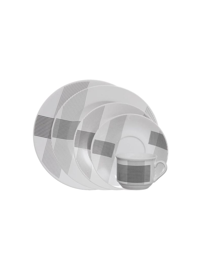 Aparelho de jantar listras 20 peças - elegância e estilo