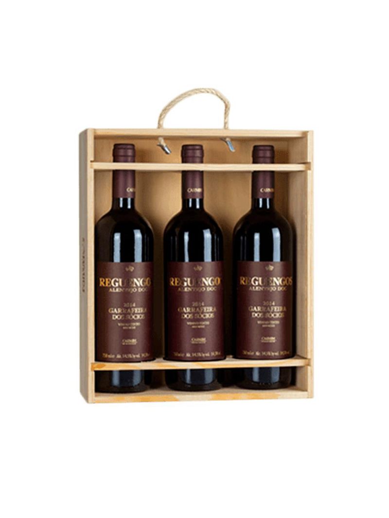 Kit vinho tinto português carmim reguengos garrafeira dos sócios 3 garrafas 750ml