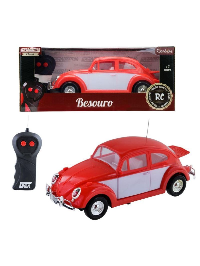 Veiculo besouro - rc3 func - pilhas - vermelho