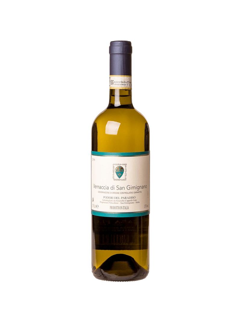 Vinho branco italiano poderi del paradiso vernaccia di san gimignano docg 750ml