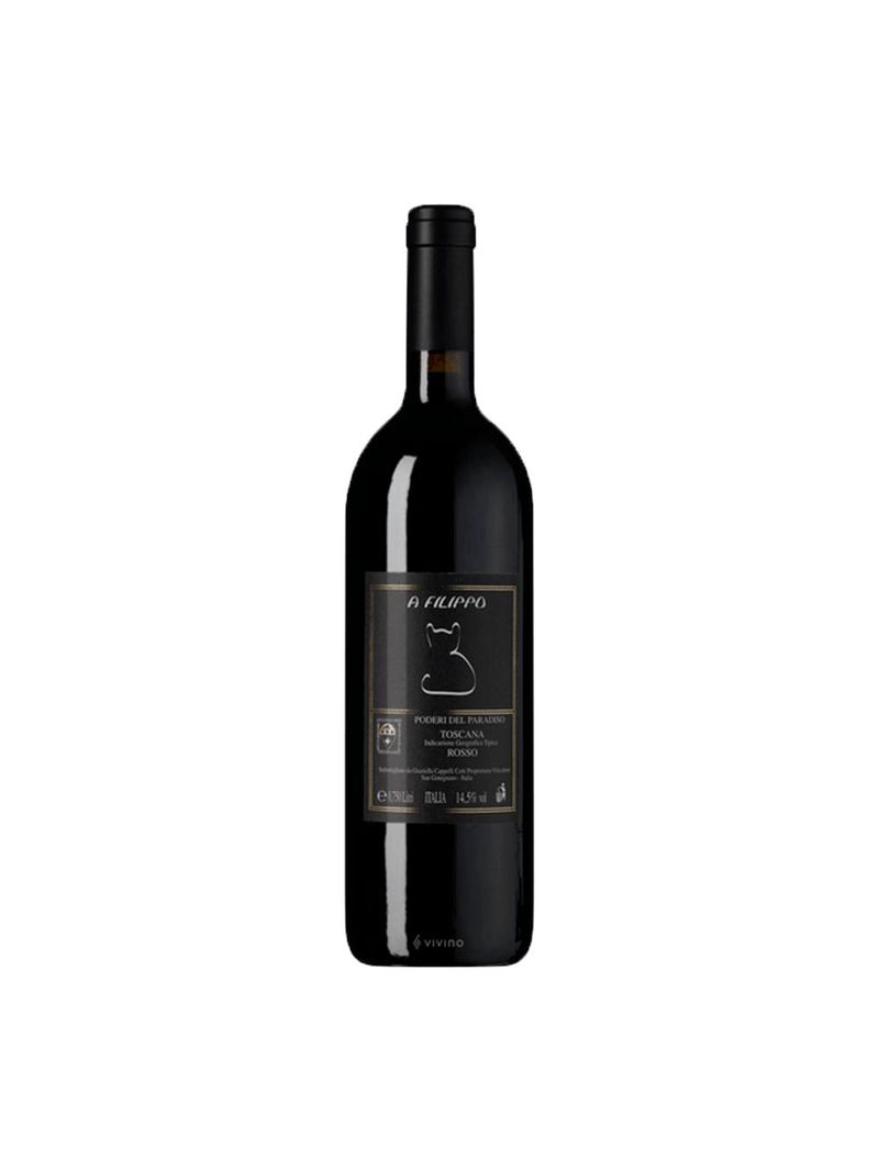 Vinho tinto italiano poderi del paradiso a filippo rosso igt