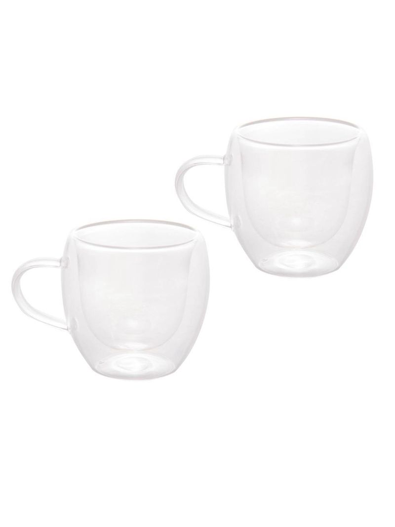 2 xícaras lyor modern de café parede dupla de vidro 80ml