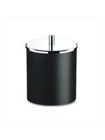 Lixeira pequena preta tampa inox 18,5x23cm 5,4 litros