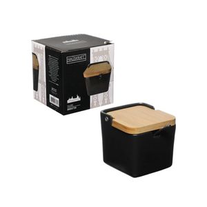 Saleiro manhattan porcelana hauskraft preto 270 ml