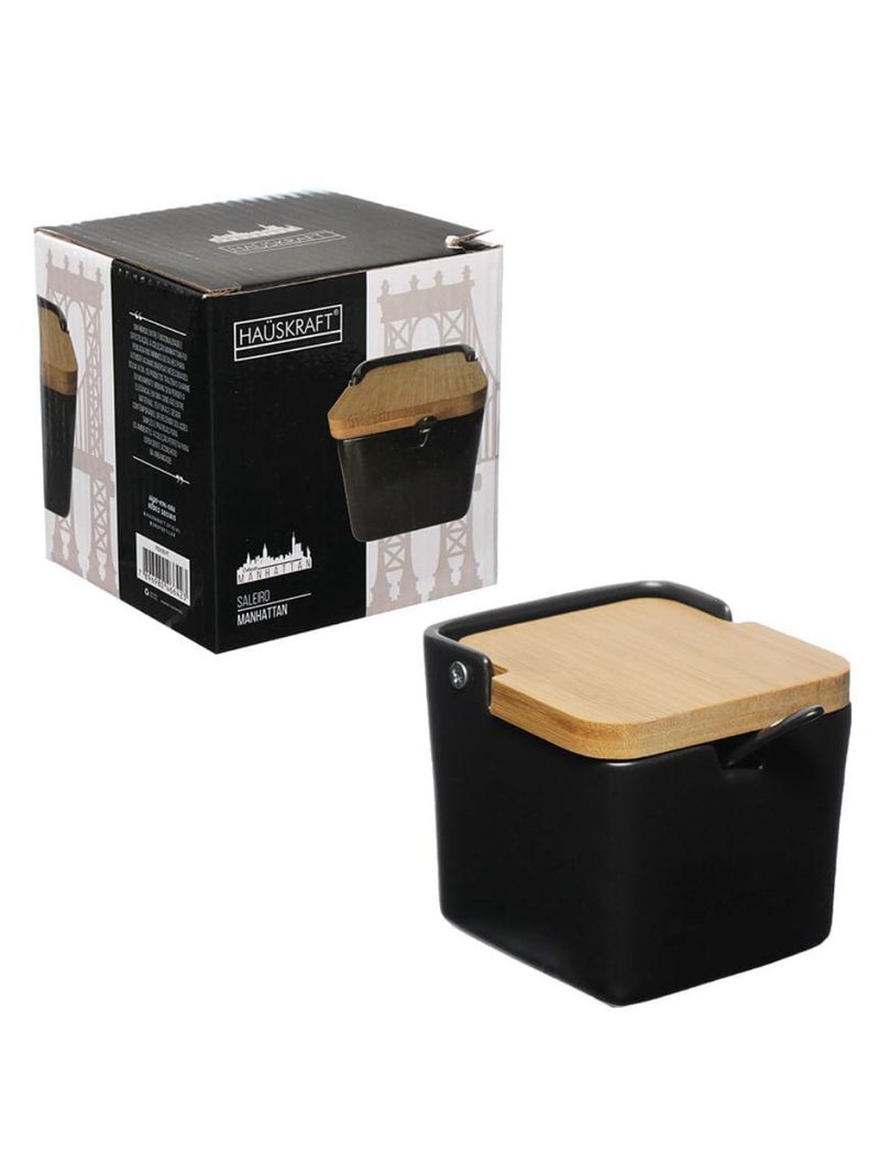 Saleiro manhattan porcelana hauskraft preto 270 ml