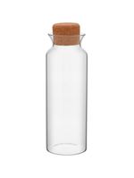 Pote  1,1l borosilicato transparente tampa cortiça gs