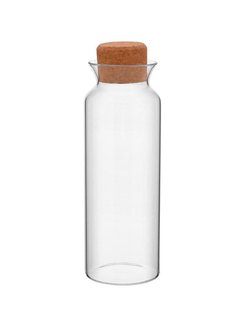 Pote  1,1l borosilicato transparente tampa cortiça gs