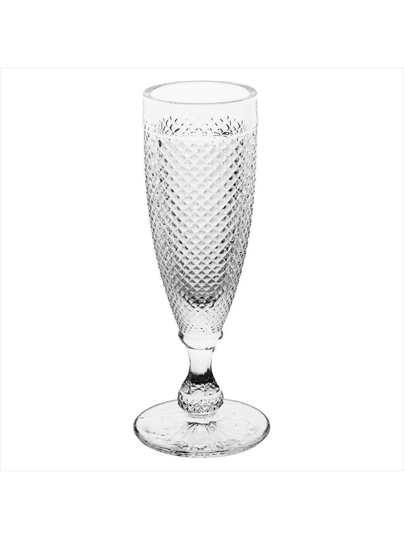 Taça champanhe 18x6x6 cm 150ml vidro transparente 6 peças imperial - gs