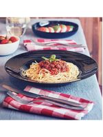 Prato pasta friend's time  vidro temperado preto luminarc