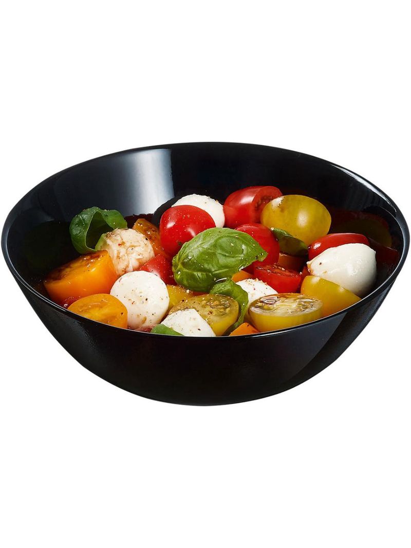 Saladeira arcopal zelie vidro temperado preto 6peças arcopal