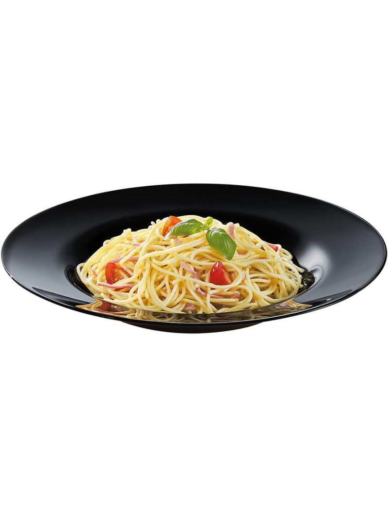 Prato pasta friend's time  vidro temperado preto luminarc