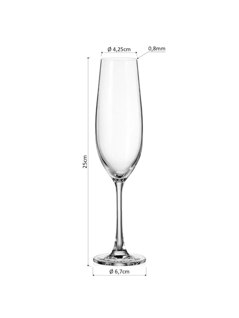 Taça champanhe bohemia sarah cristal 260 ml 6 peças