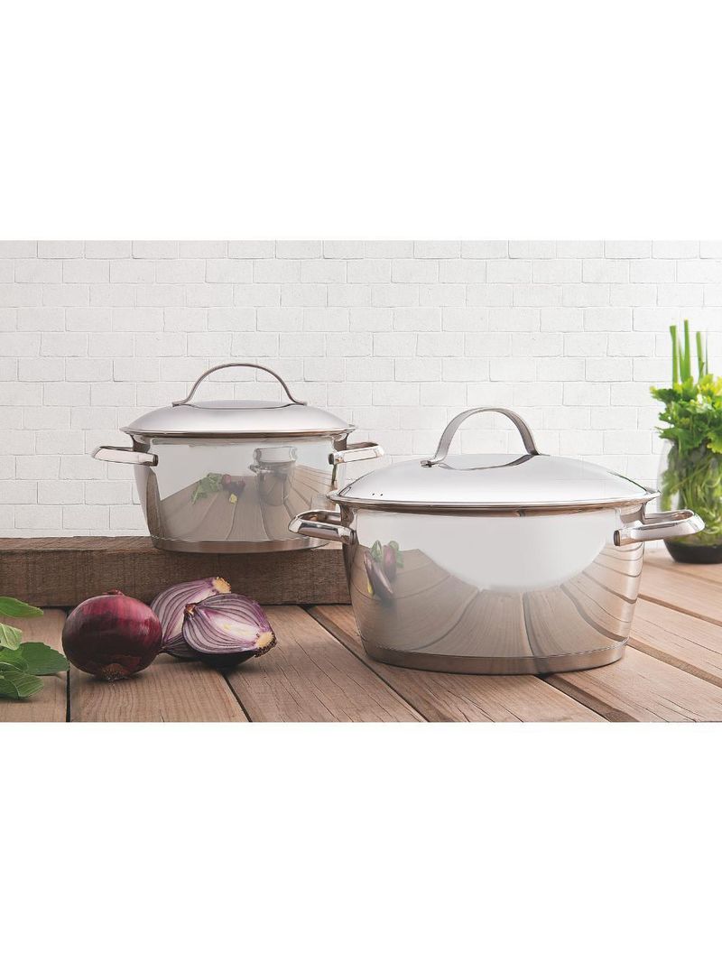 Jogo de panelas 7 peças allegra inox com pegador tramontina