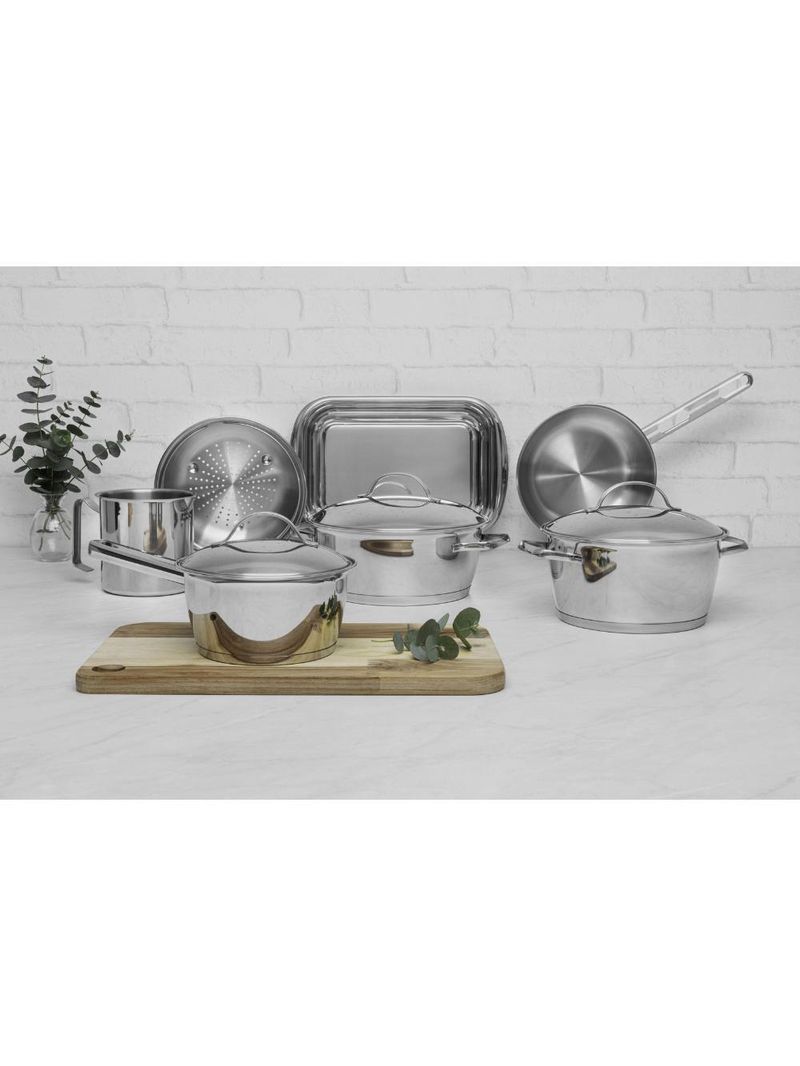 Jogo de panelas 7 peças allegra inox com pegador tramontina
