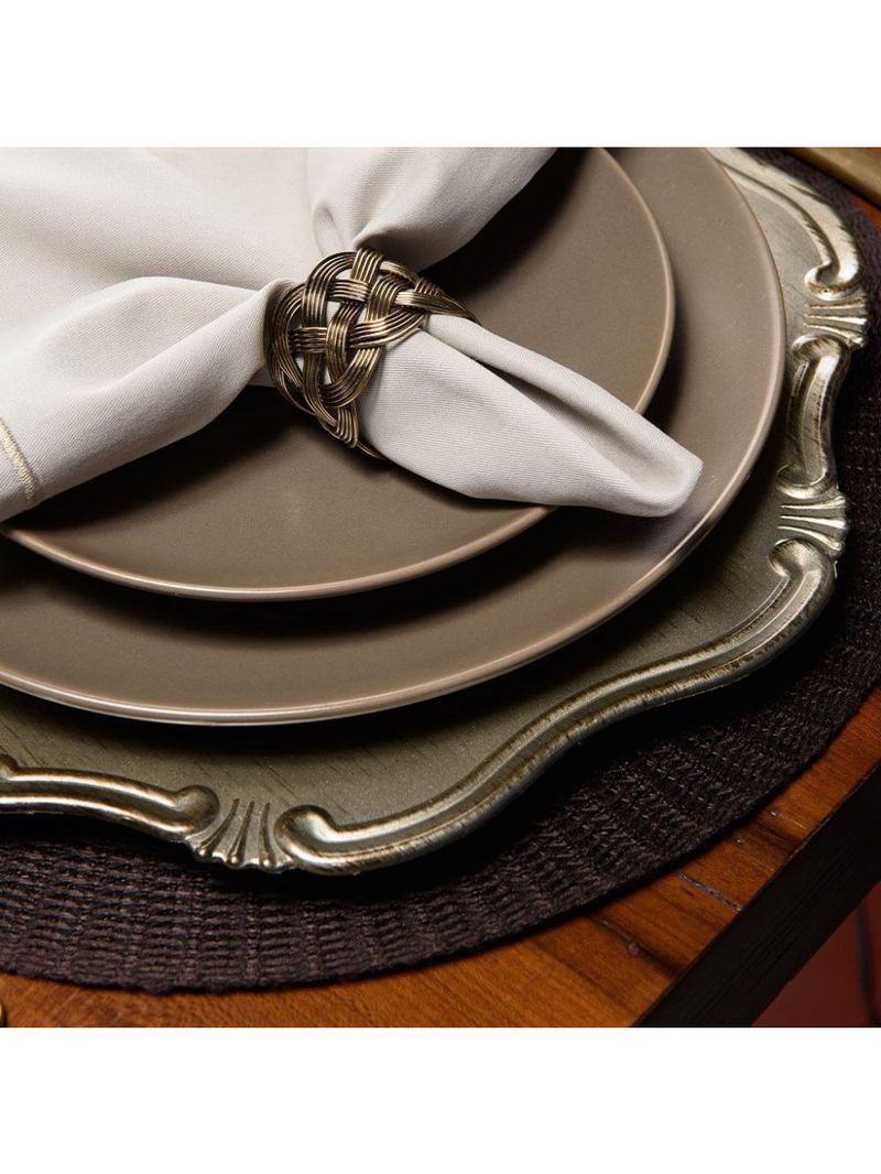 Jogo americano redondo 4 unidades -  renda granito