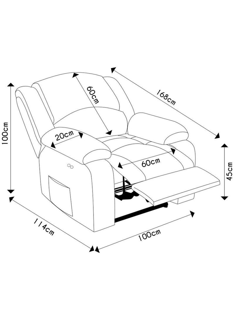Poltrona Do Papai Reclinável Pietra Power Touch FH9 Pu Azul - Mpozenato