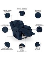 Poltrona Do Papai Reclinável Pietra Power Touch FH9 Pu Azul - Mpozenato
