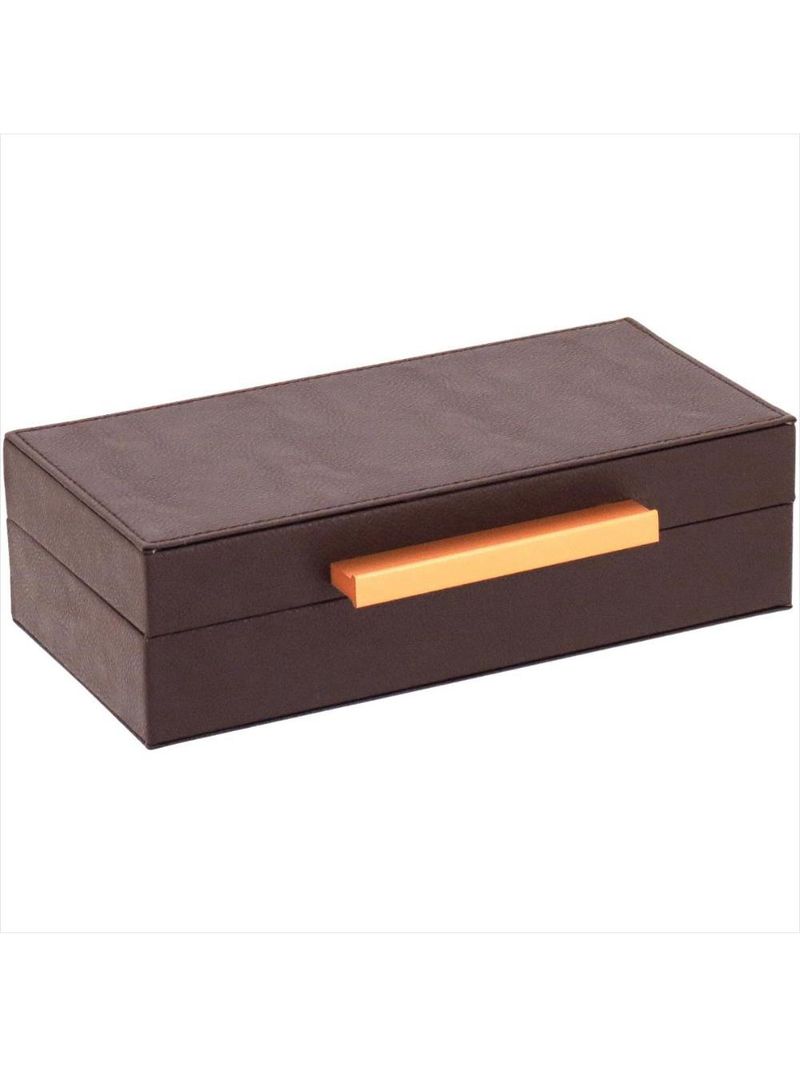 Caixa organizadora sintético marrom 3 peças - home&amp;co