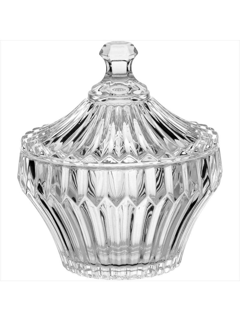 Potiche 11x13x13 cm vidro transparente violin - gs