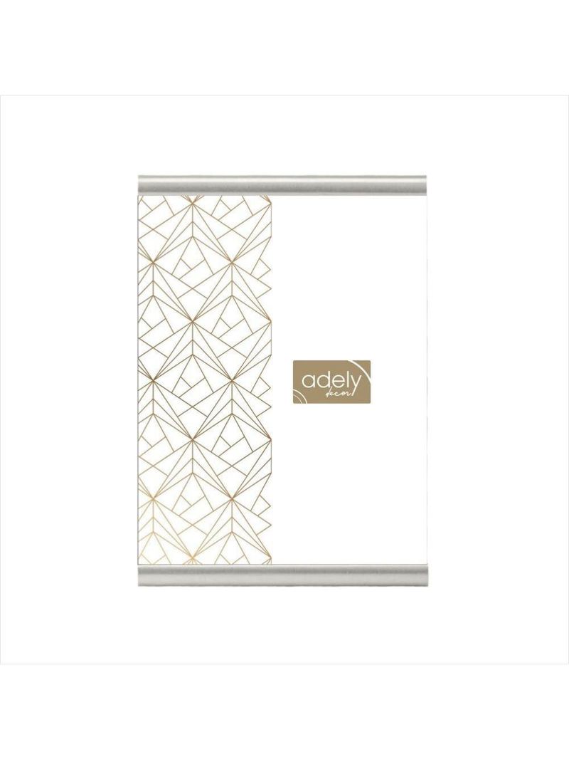 Porta-retrato 10x15 prata - alumínio - clip adely decor