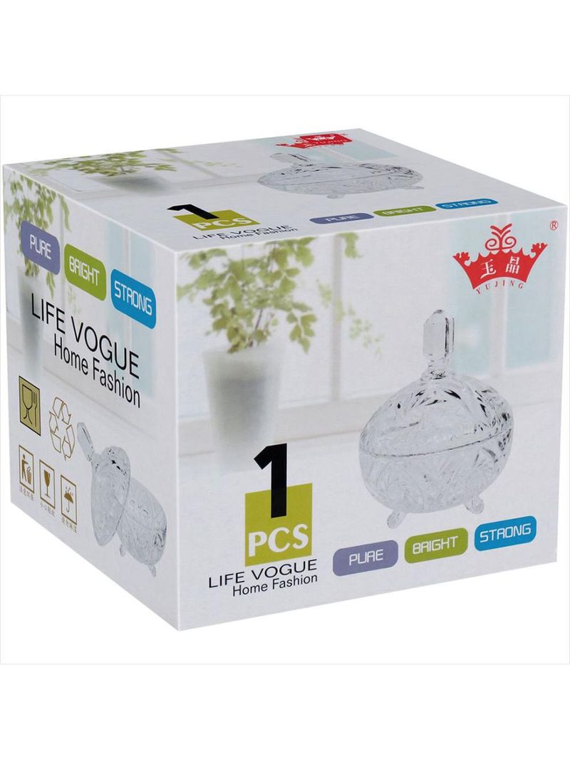 Potiche de cristal eco transparente - gs - 19x16x16 cm