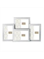 Porta-retrato 10x15 múltiplo 4 fotos - prata - aluminio - adely decor