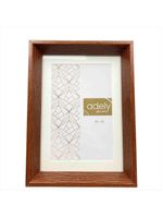 Porta retrato alumínio decor madeira avermelhada 10 x 15 cm