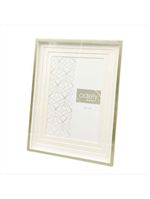 Porta retrato vidro paspatur borda dourada 10 x 15 cm