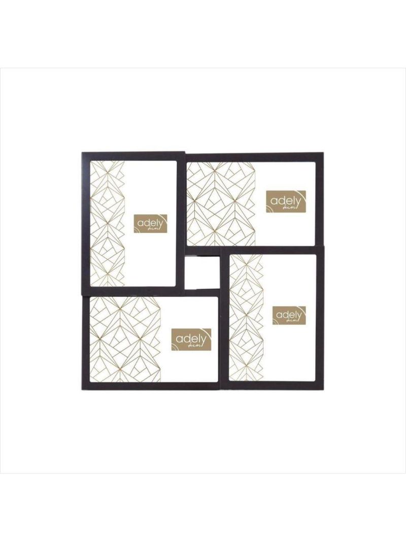 Porta-retrato múltiplo 4 fotos - prata - adely decor
