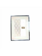 Porta-retrato prata borda branca 10x20cm - lumini - adely decor