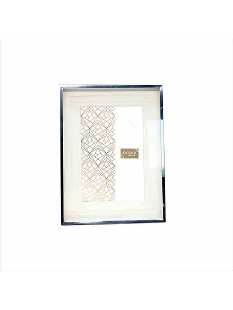 Porta-retrato prata borda branca 10x20cm - lumini - adely decor