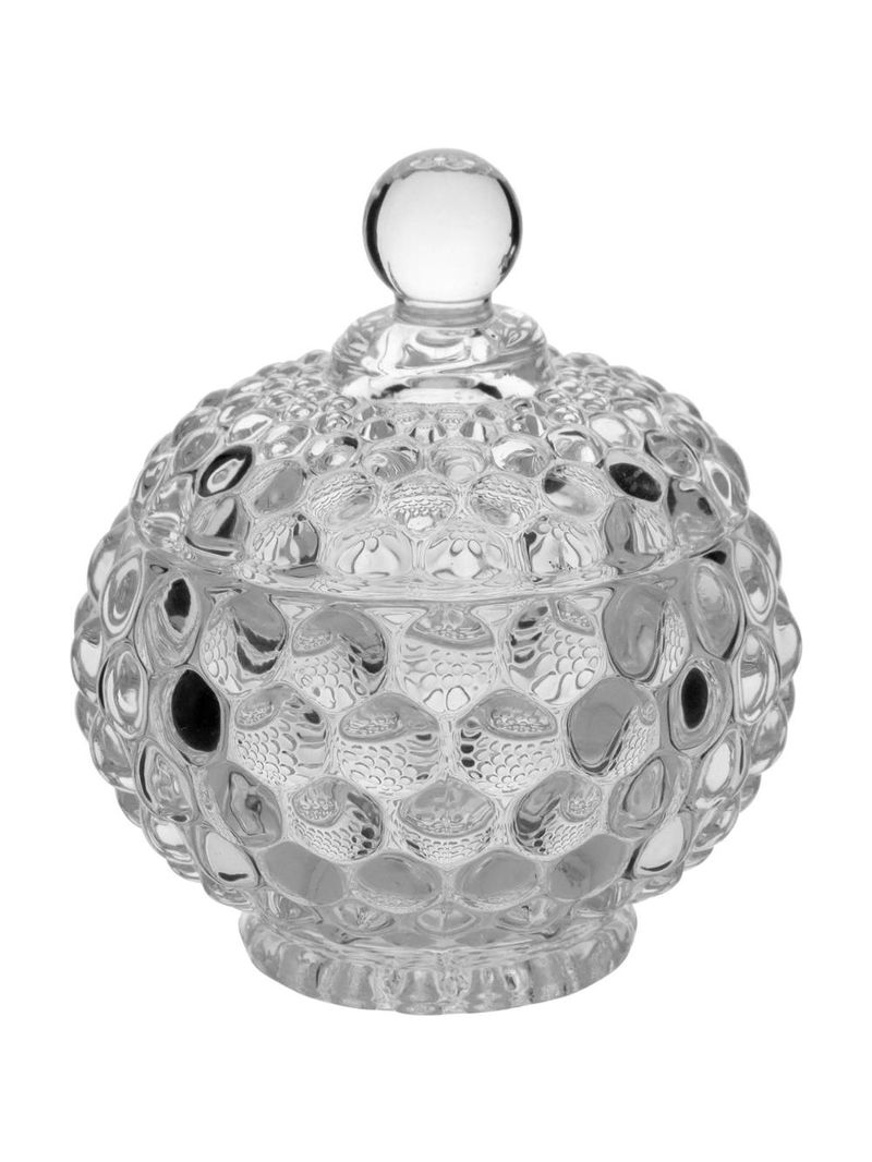 Potiche  vidro transparente 12x10x10cm gs