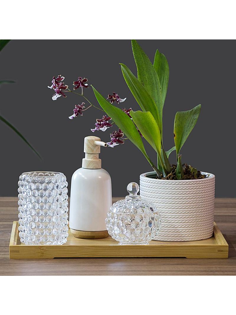 Potiche  vidro transparente 12x10x10cm gs