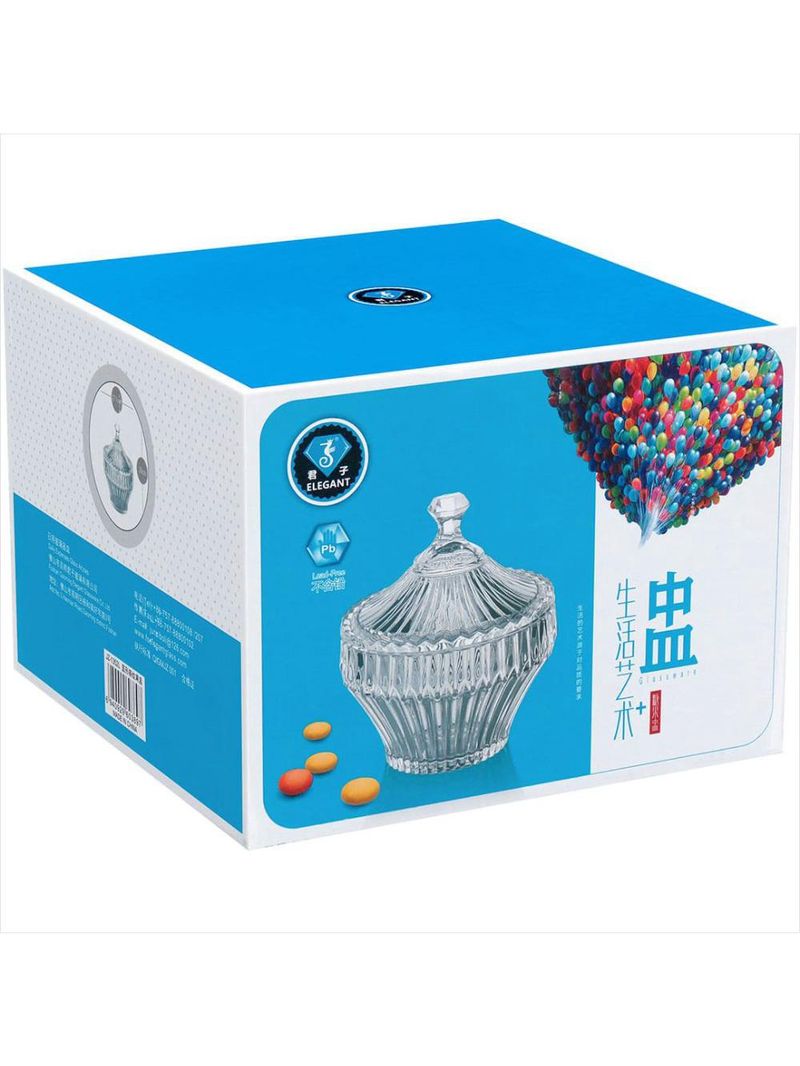 Potiche 17x20x20 cm vidro transparente violin - gs