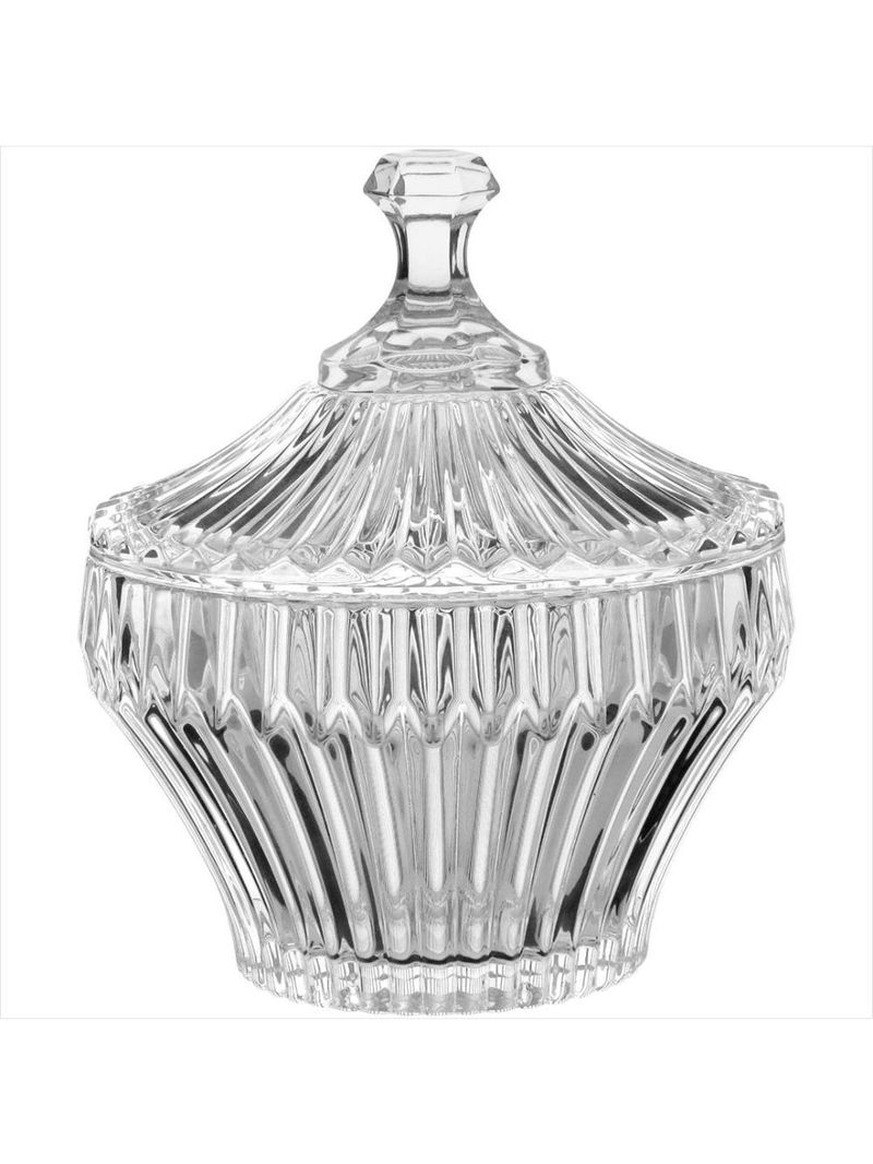 Potiche 17x20x20 cm vidro transparente violin - gs