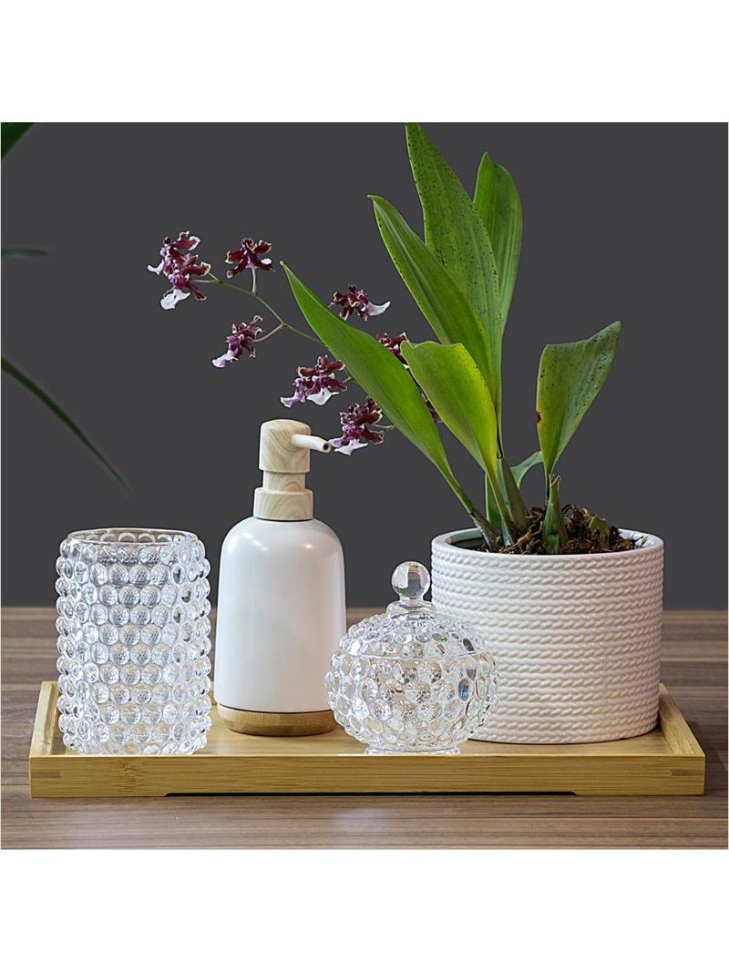 Castiçal vidro transparente 12x8x8cm - gs