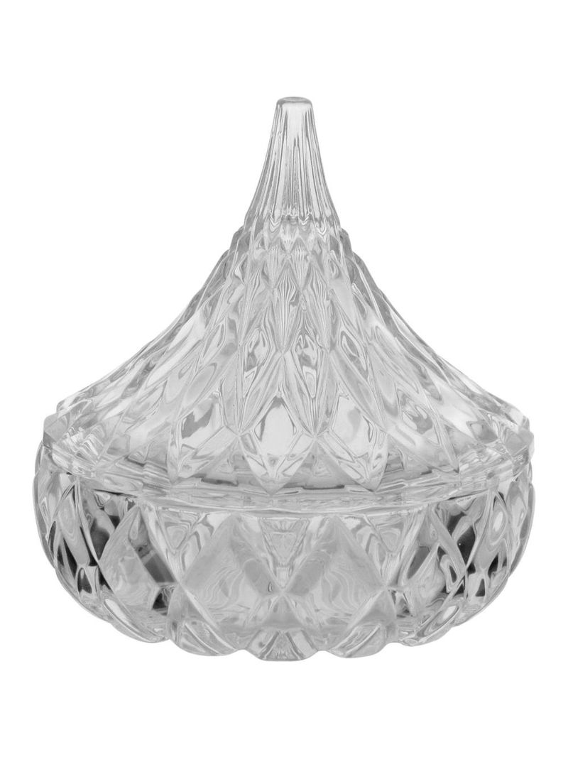 Potiche  vidro transparente 13x12x12cm gs