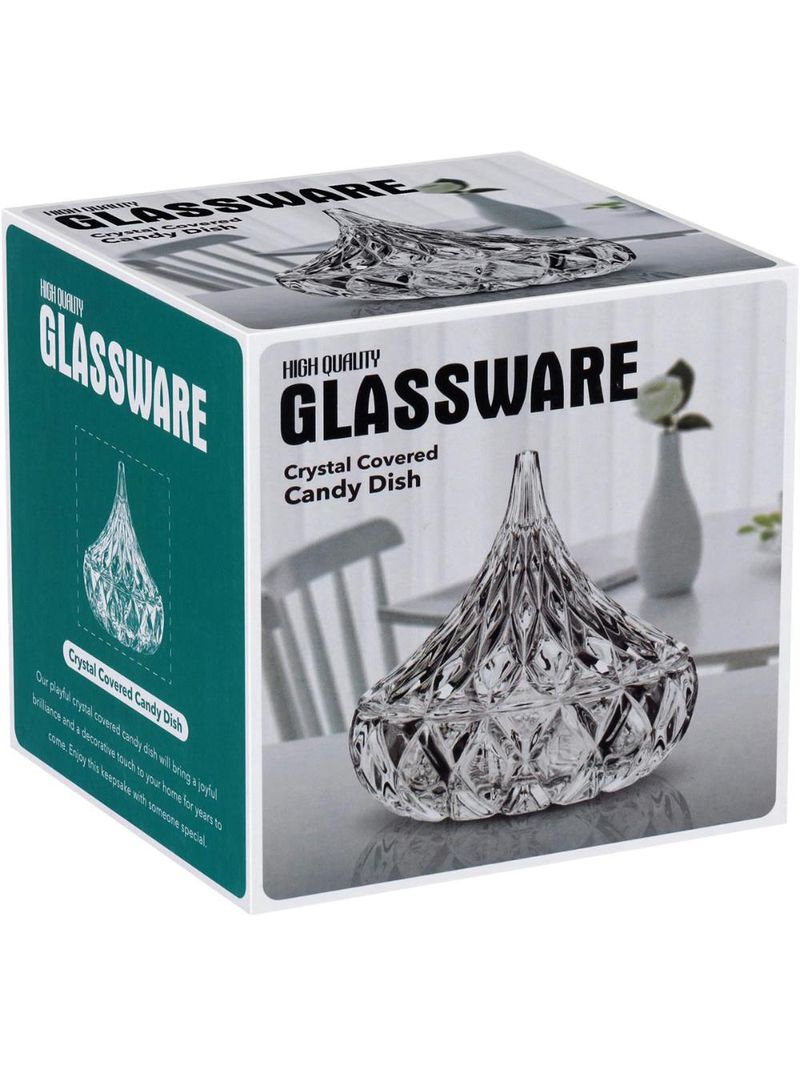 Potiche  vidro transparente 13x12x12cm gs