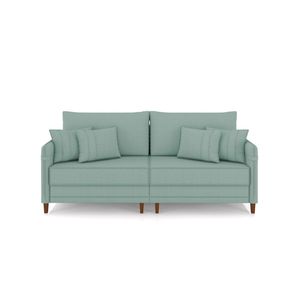 Sofá 2 Lugares Living 172cm Pé Madeira Zoe Boucle Pistache Z08 - Mpozenato