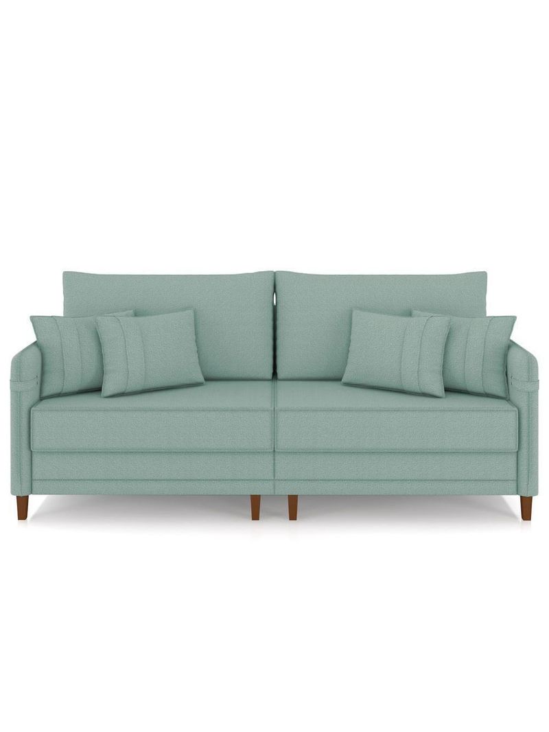 Sofá 2 Lugares Living 172cm Pé Madeira Zoe Boucle Pistache Z08 - Mpozenato